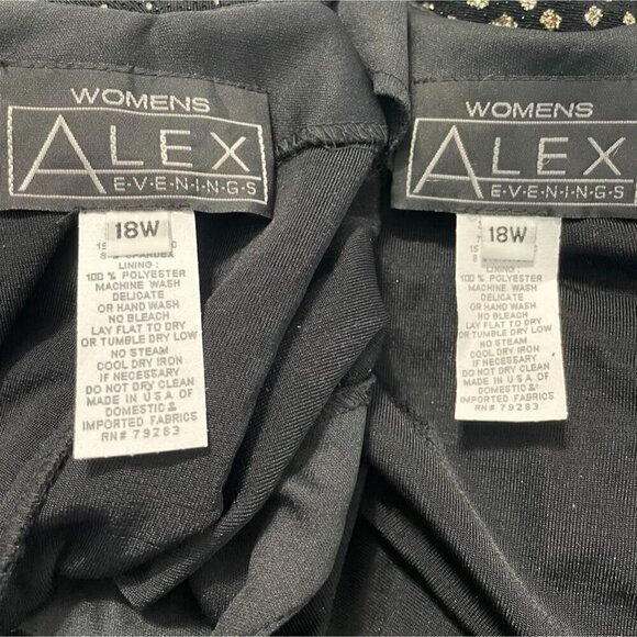 Alex Evenings Size 18W  Top Blouse Cardigan Open Front Sleeveless 2 Piece Set - Picture 8 of 8
